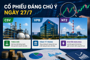 Cổ phiếu đáng chú ý ngày 27/7: CSV, VPB và NT2