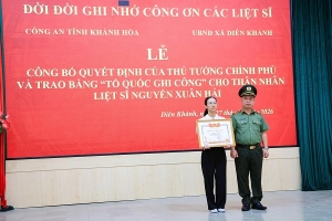 Khánh Hòa: Lễ công bố quyết định và trao Bằng "Tổ quốc ghi công" cho thân nhân liệt sĩ, Thiếu tá Nguyễn Xuân Hải