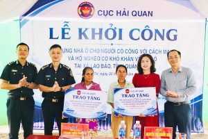 Cục Hải quan hỗ trợ xây dựng 6 mái nhà cho người có công, hộ nghèo ở Quảng Trị