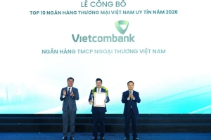 Vietcombank tiếp tục được vinh danh ‘Top 10 ngân hàng thương mại Việt Nam uy tín’