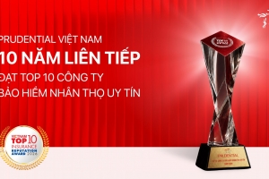 Prudential Việt Nam 10 năm liên tiếp được vinh danh trong Top 10 Công ty Bảo hiểm uy tín năm 2026