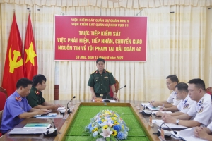 Viện kiểm sát quân sự khu vực 91 trực tiếp kiểm sát công tác tiếp nhận, xử lý nguồn tin tội phạm tại Hải đoàn 42