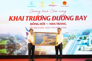 Quảng Trị đón chuyến bay đầu tiên đến từ Khánh Hoà “Kết nối di sản - Vươn tầm biển xanh”