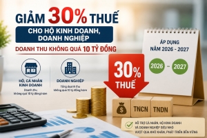 Hộ kinh doanh, doanh nghiệp doanh thu không quá 10 tỷ đồng được giảm 30% thuế trong hai năm