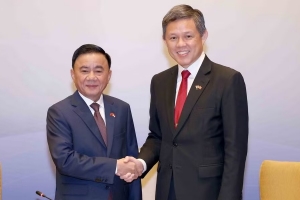 Lễ đón Ủy viên Bộ Chính trị, Thường trực Ban Bí thư Trần Cẩm Tú thăm chính thức Singapore