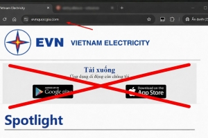 Cảnh báo thủ đoạn giả mạo thương hiệu EVN và ứng dụng chăm sóc khách hàng EVNSPC