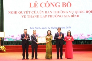Lễ công bố Nghị quyết của Nghị quyết của Ủy Ban Thường vụ Quốc hội về thành lập phường Gia Bình, tỉnh Bắc Ninh