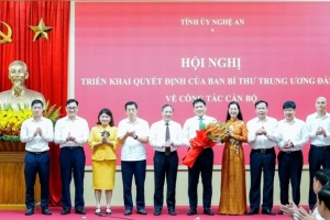 Ông Nguyễn Thanh Bình được điều động giữ chức Phó Bí thư Tỉnh ủy Nghệ An