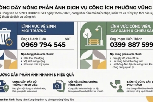 Vũng Tàu có đường dây nóng tiếp nhận phản ánh dịch vụ công ích đô thị
