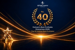 Stavian Hóa chất lần đầu góp mặt Top 50 Doanh nghiệp Lợi nhuận Xuất sắc Việt Nam 2026