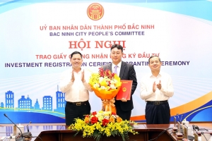 Bắc Ninh trao Giấy chứng nhận đăng ký đầu tư cho các doanh nghiệp FDI với tổng vốn 545 triệu USD