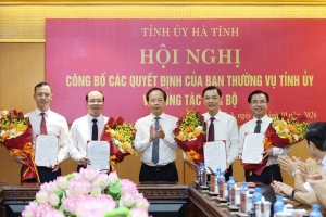 Hà Tĩnh: Luân chuyển, điều động 10 cán bộ thuộc diện BTV Tỉnh ủy quản lý