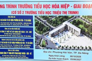 Đà Nẵng: Triển khai dự án xây dựng cơ sở 2 Trường Tiểu học Triệu Thị Trinh phường Hải Vân