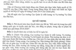 Bộ Giáo dục và Đào tạo thu hồi Đề án '750 tỷ đồng đổi mới thi THPT'