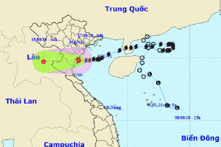 Bão số 4 suy yếu thành áp thấp
