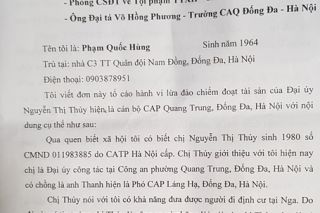 Phường Quang Trung (Đống Đa-Hà Nội): Một cán bộ công an bị tố có dấu hiệu lừa đảo?