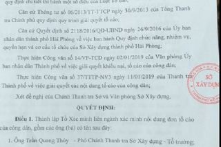 Hải Phòng: Lập đoàn liên ngành, xác minh đơn thư tố cáo