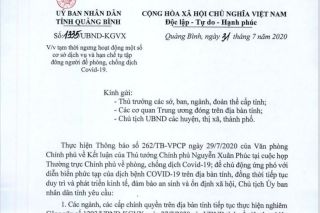Quảng Bình: Tạm dừng các hoạt động dịch vụ massage, quán bar, karaoke, vũ trường