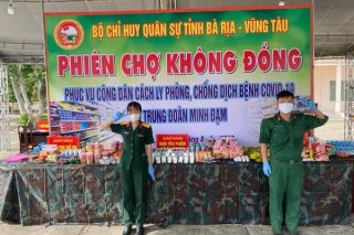 Bà Rịa- Vũng Tàu: Trung đoàn Minh Đạm mở 'phiên chợ 0 đồng' trong khu cách ly
