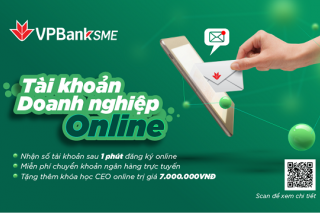 Mở tài khoản SME online chỉ trong 01 phút tại VPBank