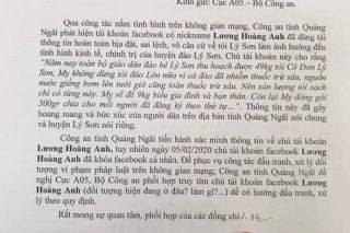Truy tìm chủ tài khoản facebook bịa đặt thông tin tin tỏi Lý Sơn nhiễm thuốc trừ sâu