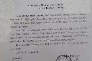 Quảng Bình: Phó hiệu trưởng trường chính trị hết thời hạn bổ nhiệm 9 năm vẫn... làm việc bình thường?