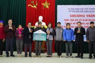 Sở Văn hóa, Thể thao và Du lịch Thanh Hóa thăm, tặng quà tết và hỗ trợ xây nhà tại huyện Bá Thước