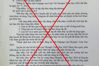 Cảnh báo giả mạo văn bản Bộ Giáo dục và Đào tạo mời tham gia Olympic Toán 2024
