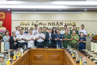 Cảnh sát biển Indonesia chào xã giao lãnh đạo UBND tỉnh Bà Rịa-Vũng Tàu và Bộ Tư lệnh Vùng Cảnh sát biển 3