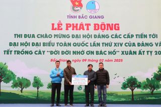 Tuổi trẻ Bắc Giang phát động thi đua chào mừng Đại hội Đảng các cấp và Tết trồng cây "Đời đời nhớ ơn Bác Hồ"