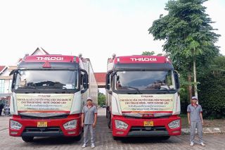 THILOGI vận chuyển hàng viện trợ quốc tế cho tỉnh Sê Kông (Lào)