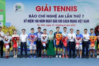 Sôi nổi Giải Tennis Báo chí Nghệ An lần thứ 7: Hơn 200 vận động viên tham dự