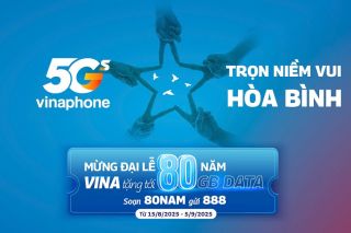 Đón Đại lễ, nhận tới 80GB Data miễn phí cùng VinaPhone