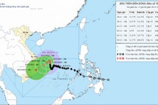 Bão số 15 giảm tốc và có xu hướng suy yếu dần