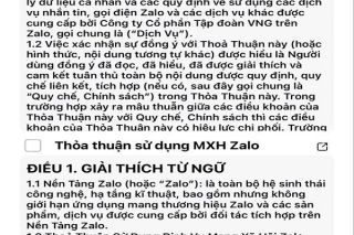 Zalo "ép" người dùng cập nhật điều khoản mới?