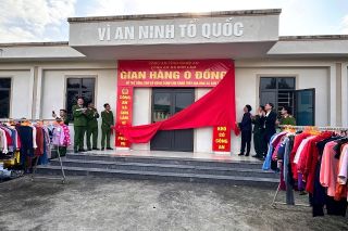 Công an xã Sơn Lâm lan tỏa yêu thương qua mô hình “Gian hàng 0 đồng”