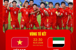 U23 Việt Nam gặp U23 UAE ở tứ kết U23 châu Á 2026