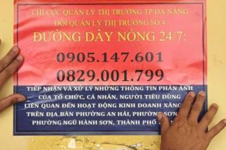 Quản lý thị trường Đà Nẵng công bố đường dây nóng tại toàn bộ cây xăng