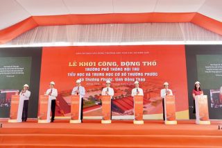 Đồng Tháp khởi công 4 trường nội trú liên cấp vùng biên, tăng tốc đầu tư giáo dục chiến lược