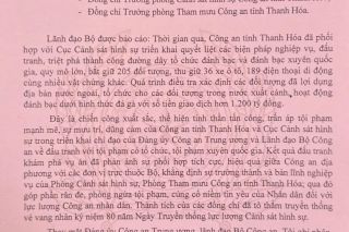 Thư khen lực lượng công an phá án đánh bạc xuyên quốc gia
