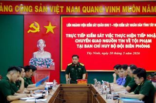 Đoàn công tác Viện Kiểm sát Quân sự Quân khu 7 làm việc tại Ban Chỉ huy Bộ đội Biên phòng tỉnh Tây Ninh