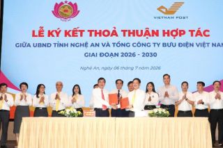 Nghệ An ký kết hợp tác với Tổng Công ty Bưu điện Việt Nam, thúc đẩy chuyển đổi số giai đoạn 2026-2030