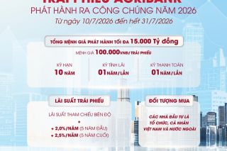 Agribank chào bán 15.000 tỷ đồng trái phiếu ra công chúng 2026