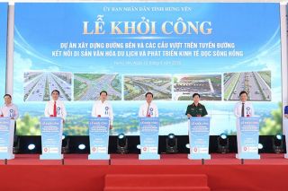 Hưng Yên: Khởi công dự án 2.850 tỷ đồng, hoàn thiện trục giao thông dọc sông Hồng