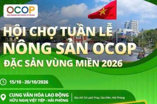 Tuần lễ Nông sản OCOP và Đặc sản vùng miền năm 2026 tại Hải Phòng