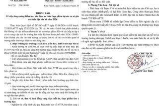 Xã Kim Thành: Tăng cường kiểm tra, bảo đảm an toàn thực phẩm tại các trường học