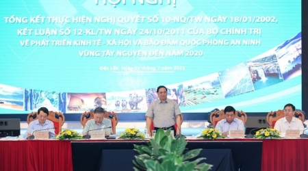 Thủ tướng Phạm Minh Chính chủ trì Hội nghị tổng kết Nghị quyết số 10 và Kết luận số 12 của Bộ Chính trị về phát triển Tây Nguyên