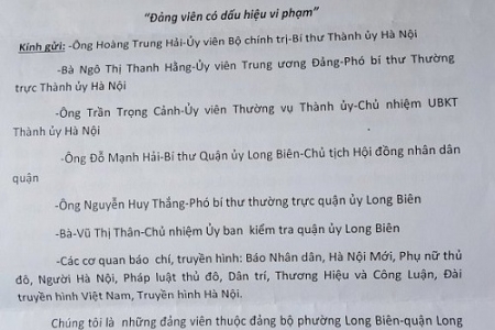 Bí thư Đảng ủy phường Long Biên: Bị tố “có dấu hiệu vi phạm pháp luật”