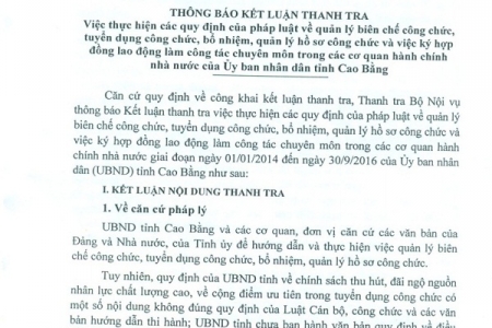 Cao Bằng: Nhiều hạn chế, tồn tại trong bổ nhiệm cán bộ