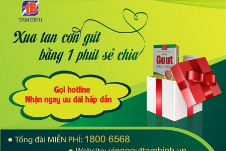 Cơn lốc quà tặng cùng Dược phẩm Tâm Bình thổi bay bệnh gout